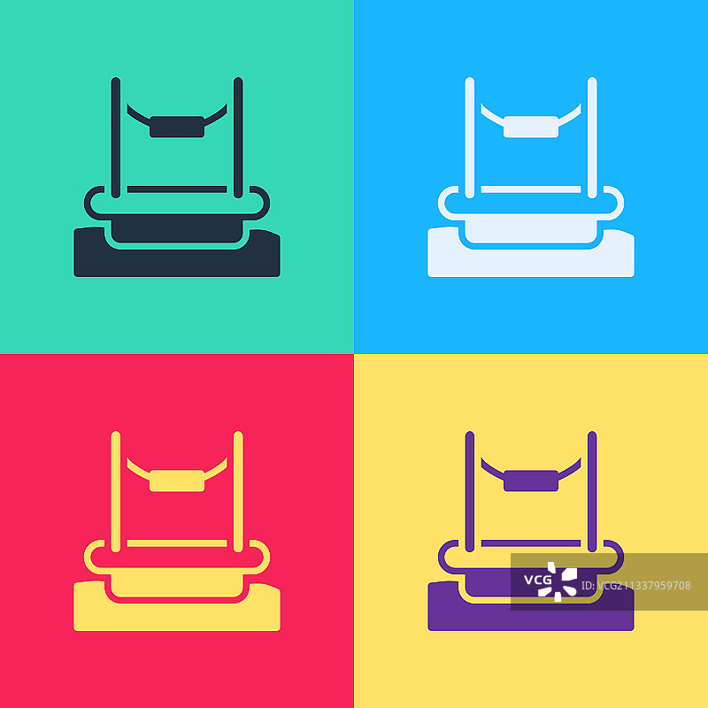 带金属的波普艺术蹦极跳床图片素材