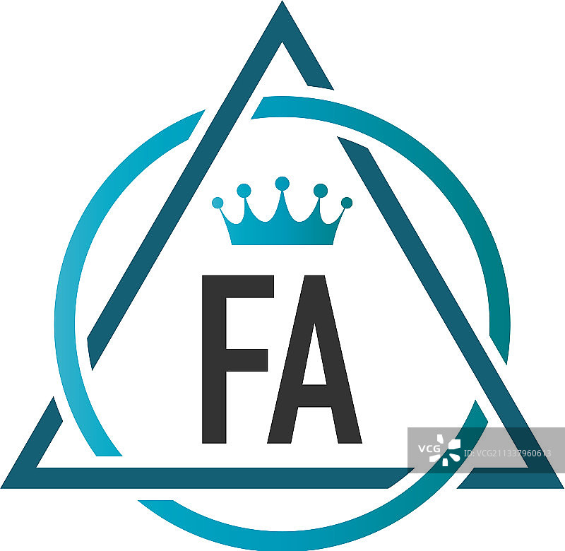 FA字母圆形三角形logo设计图片素材