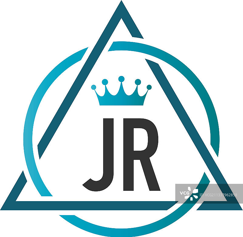 字母JR圆形三角形logo设计图片素材