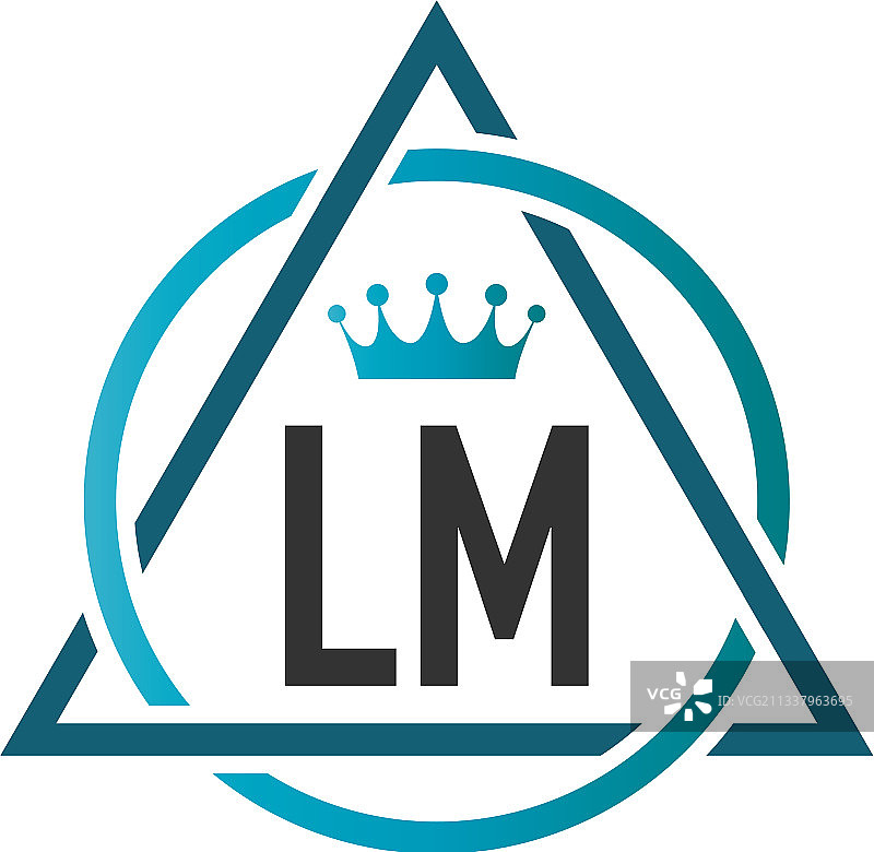首字母LM圆形三角形logo设计图片素材