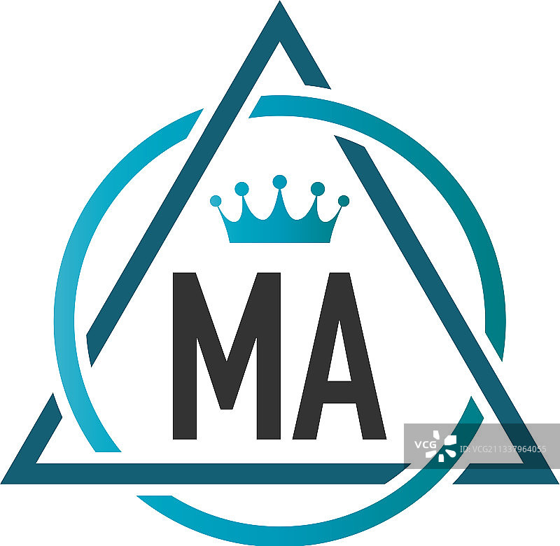 首字母MA圆形三角形标志设计图片素材