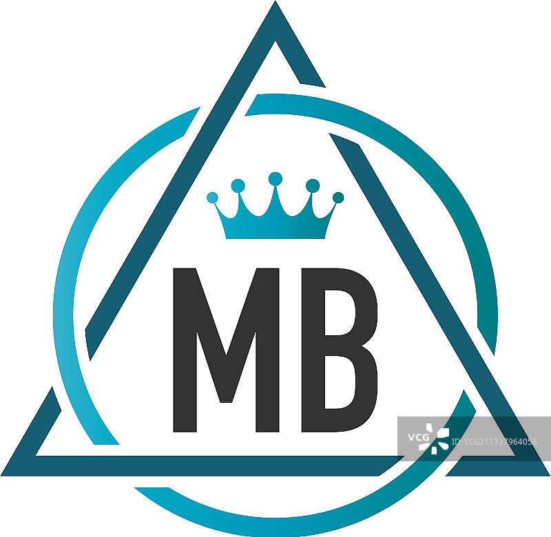 字母MB圆形三角形标志设计图片素材