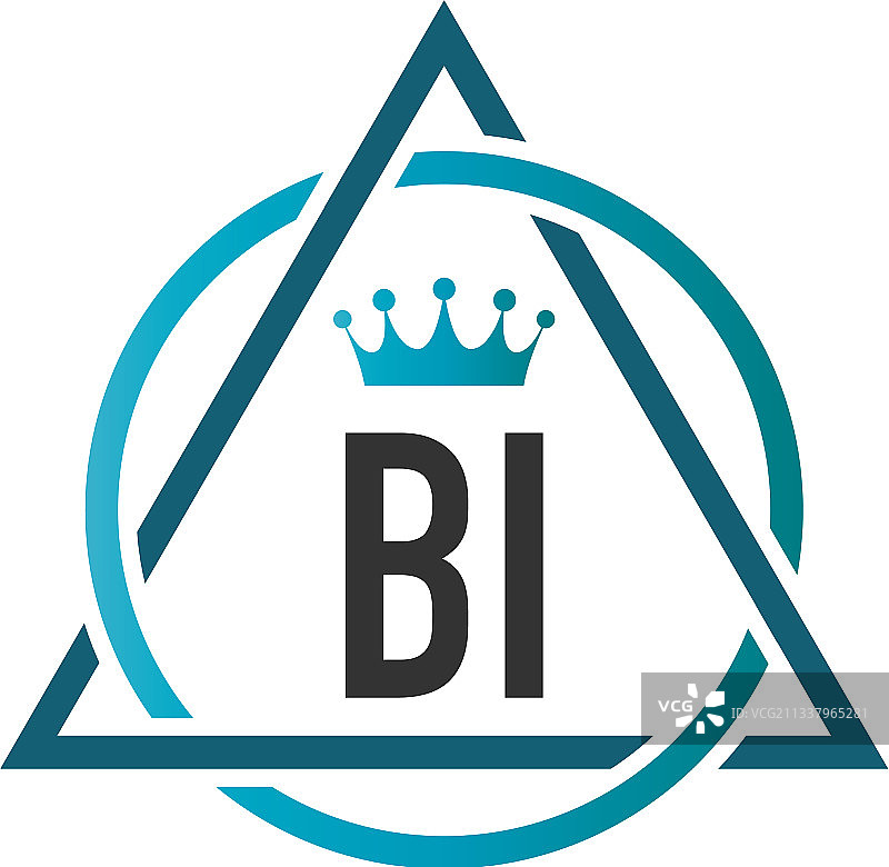 字母BI圆形三角形标志设计图片素材