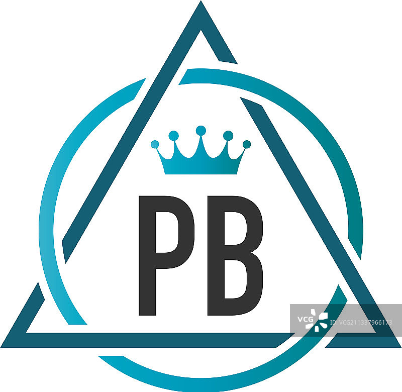 PB字母圆形三角形logo设计图片素材