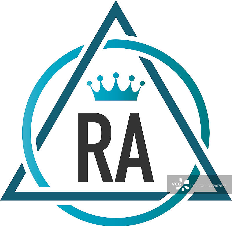 圆形三角形R A字母Logo设计图片素材