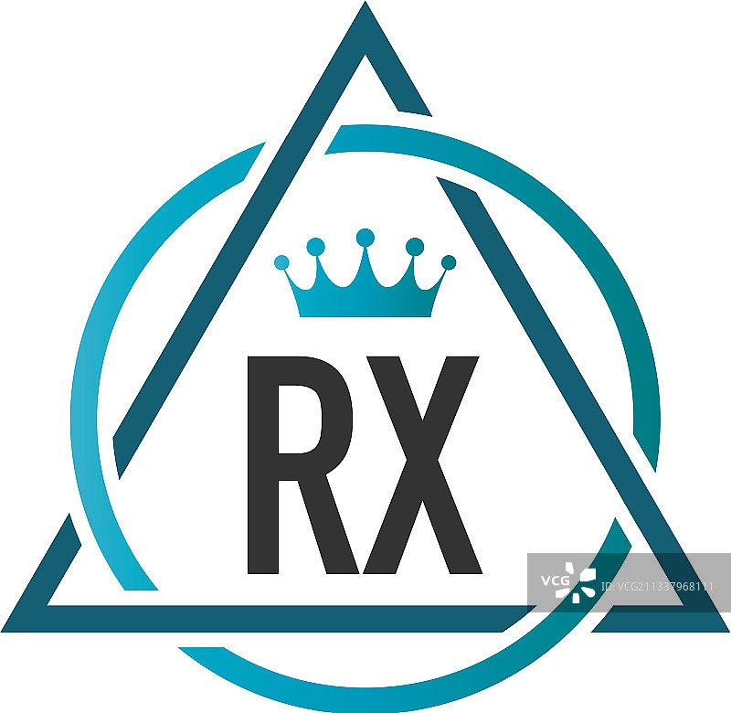字母RX圆形三角形标志设计图片素材