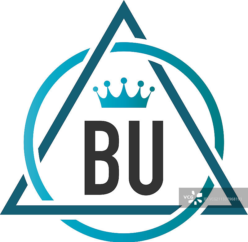 BU首字母圆形三角形logo设计图片素材