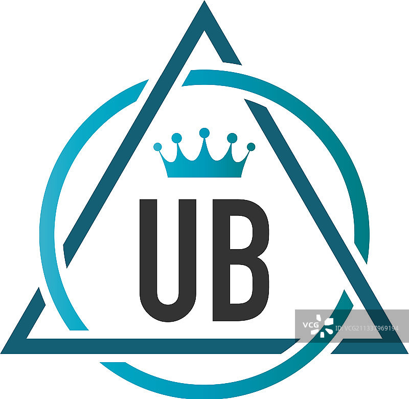 字母UB圆形三角形logo设计图片素材