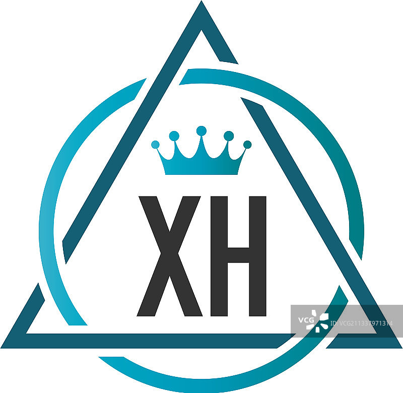 字母XH圆形三角形Logo设计图片素材