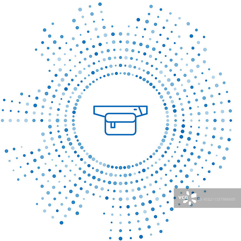 蓝色线条腰包香蕉图标，隔离图片素材