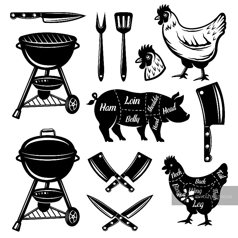 烧烤和肉店商品图片素材