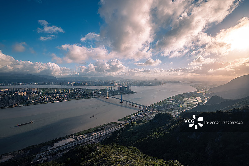 日落瓯江图片素材