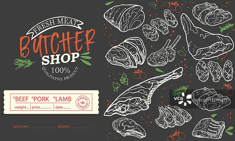 肉制品贴纸图片素材