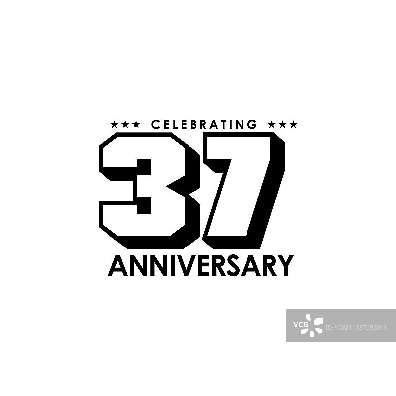 37周年纪念徽标设计模板图片素材