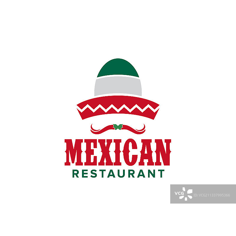 带有墨西哥传统帽子的墨西哥餐厅图片素材