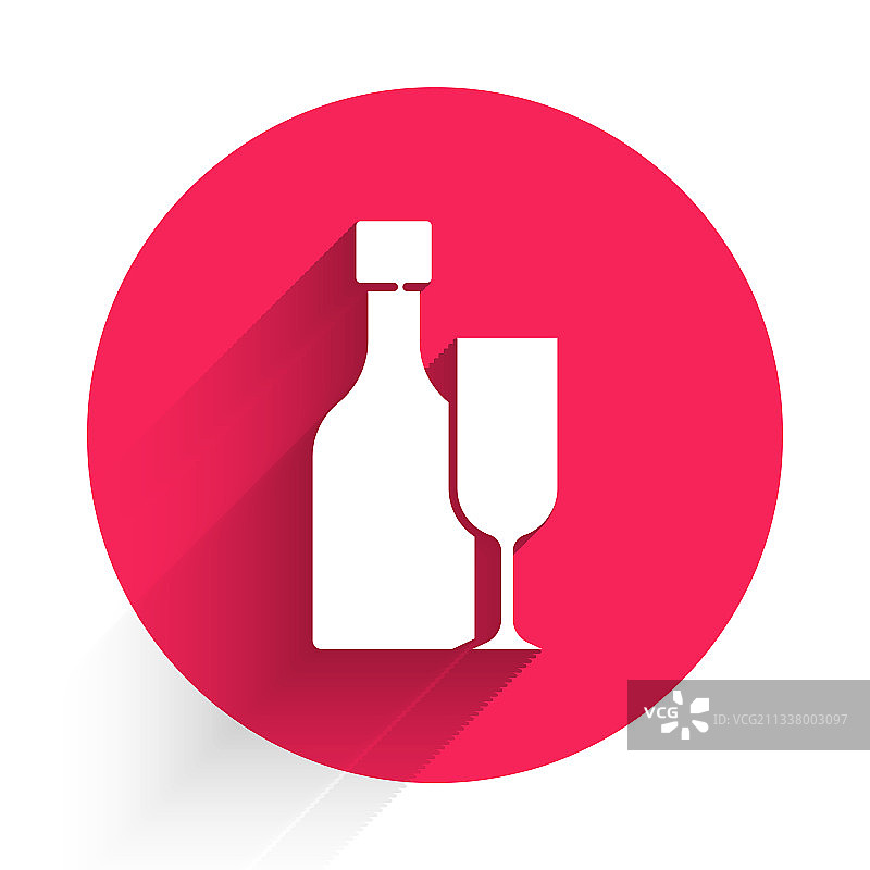 白色葡萄酒瓶与玻璃杯图标图片素材