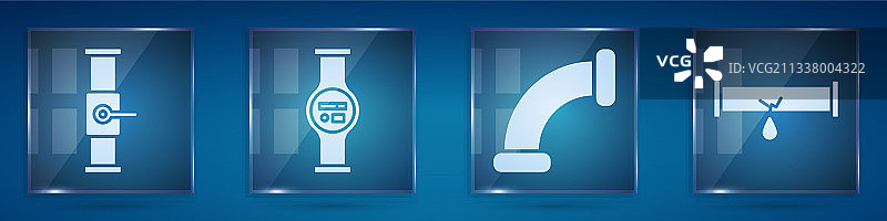 管道、阀门和水表工业装置图片素材