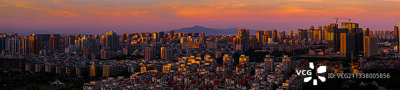 汕头城市晚霞图片素材