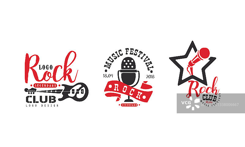 摇滚俱乐部传奇音乐标志设计图片素材
