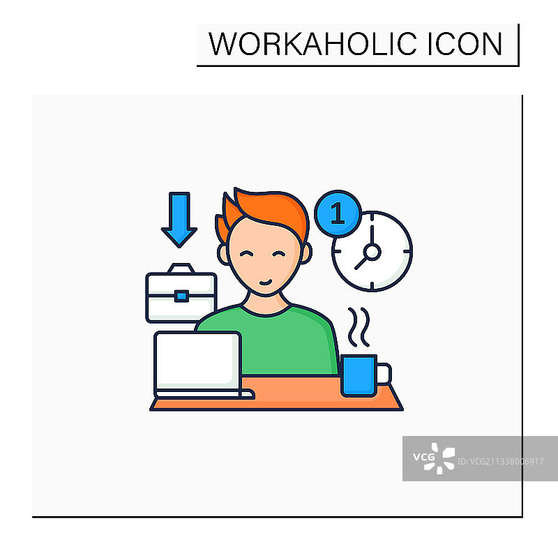 工作狂彩色图标图片素材