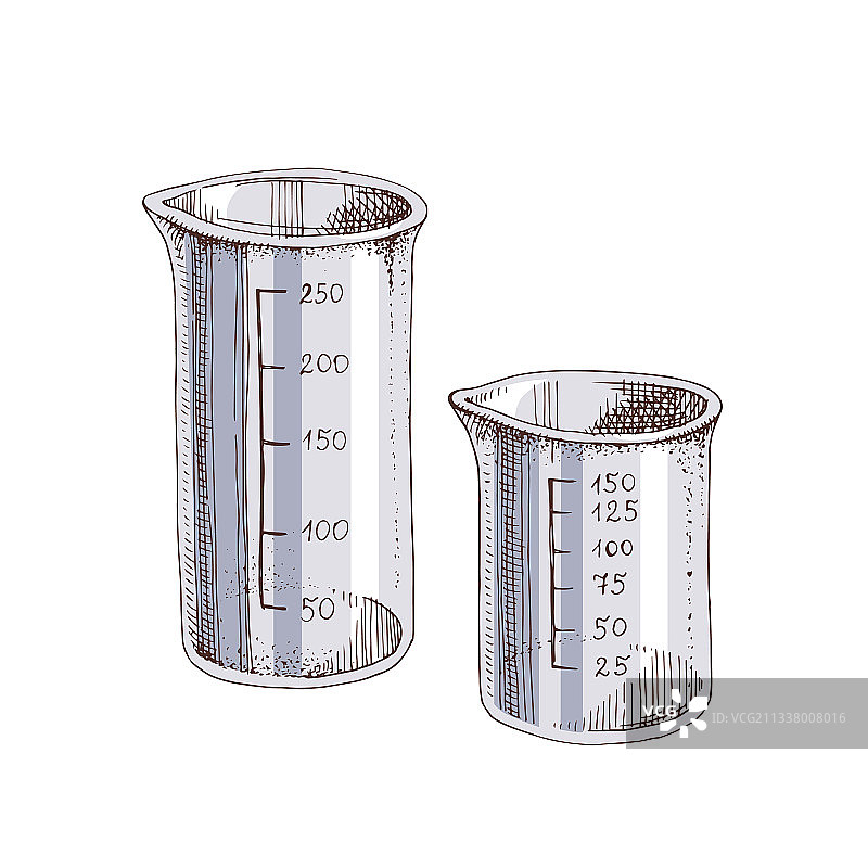 白色背景下的量杯图片素材