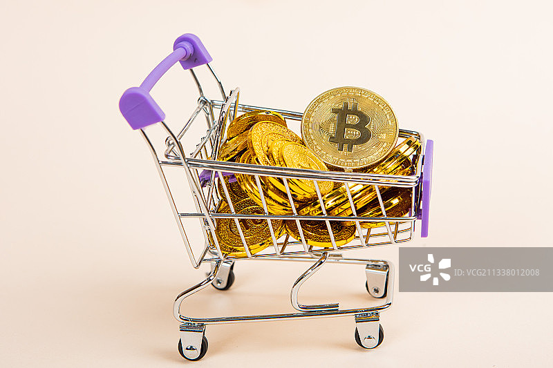 购物车，比特币，交易，区块链，金融图片素材