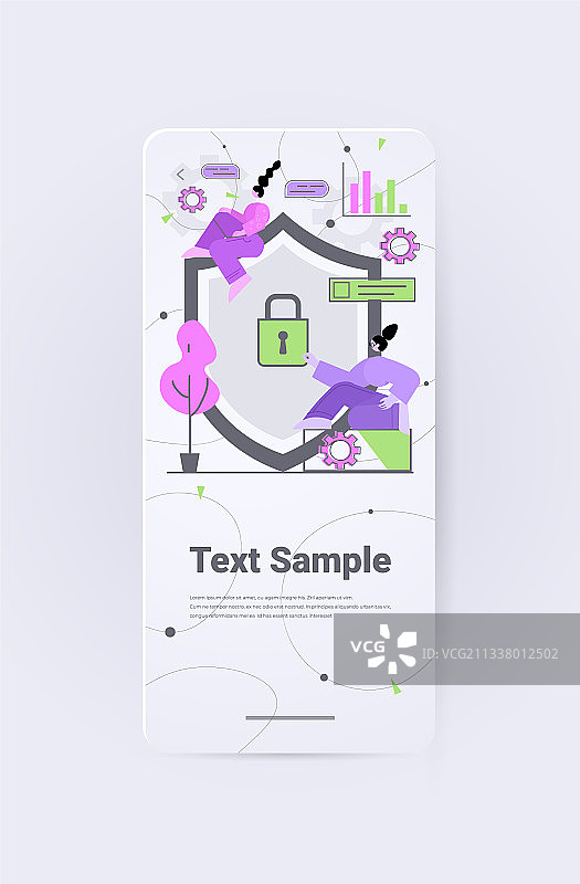 padlock保护下的生意人图片素材