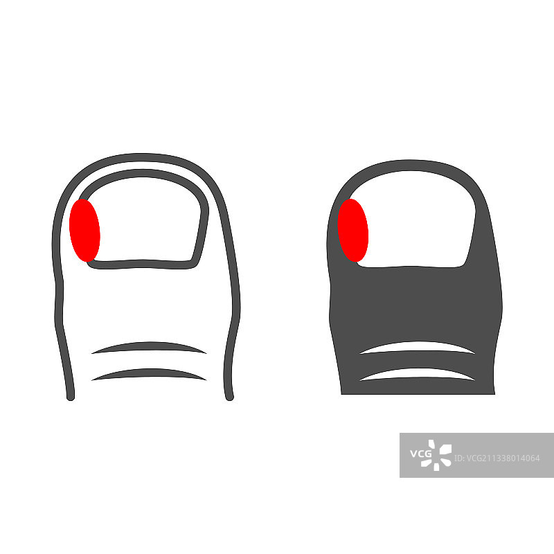 甲癣疾病线性固体图标图片素材