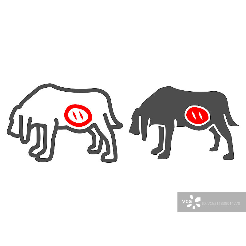 犬胃扭转线条图标图片素材