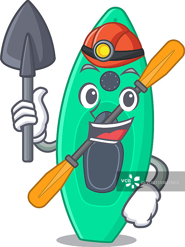 卡通矿工划艇形象设计图片素材