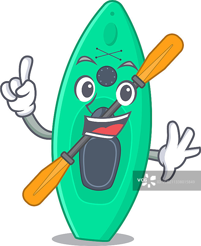 单指姿势独木舟卡通设计图片素材