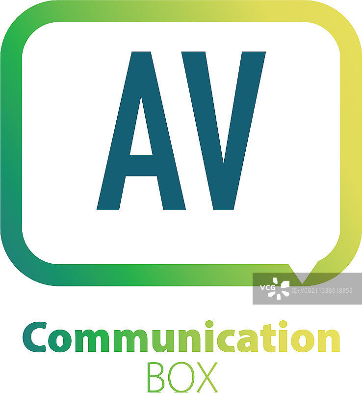 AV字母通信方框标志设计图片素材
