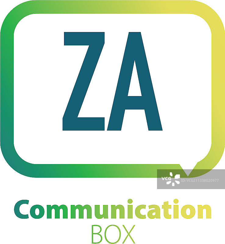 字母ZA通信方框标志设计图片素材