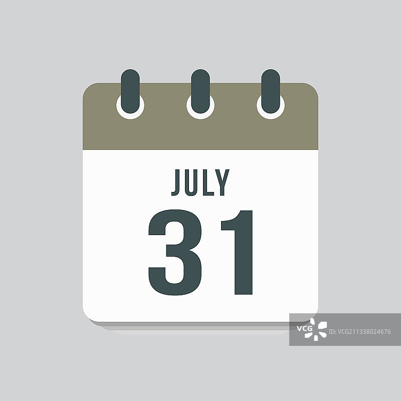 图标7月31日日期模板日历页面图片素材
