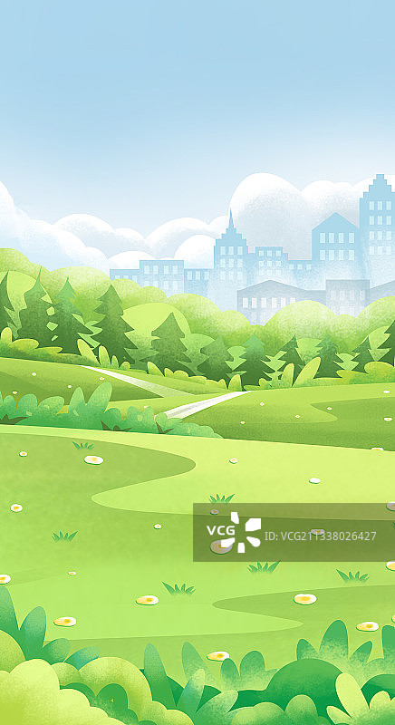 夏天的公园风景图片素材