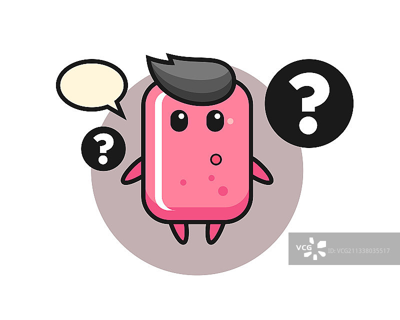 带有问号的卡通泡泡糖图片素材