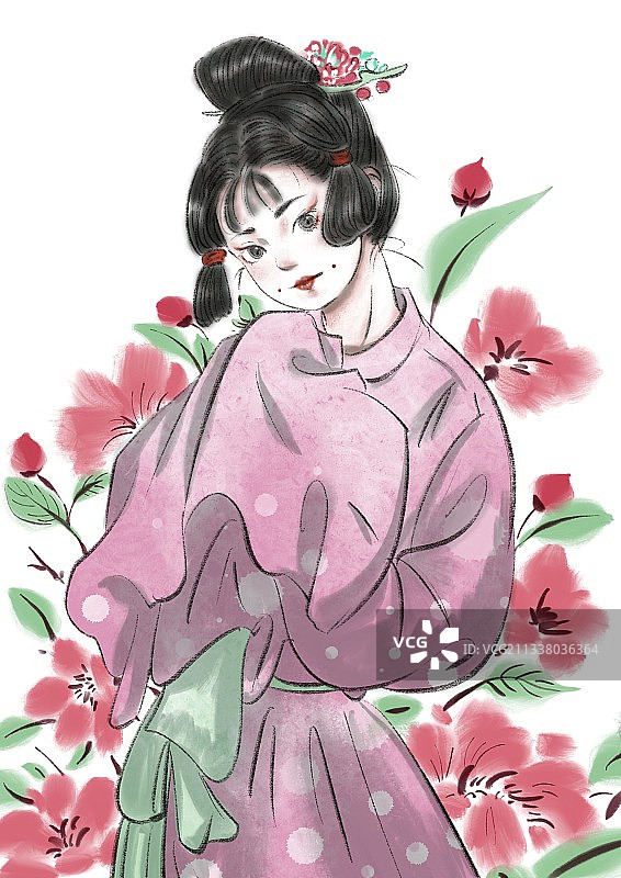 唐装女子图片素材
