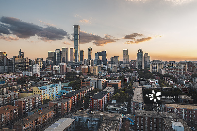 北京国贸CBD日落图片素材