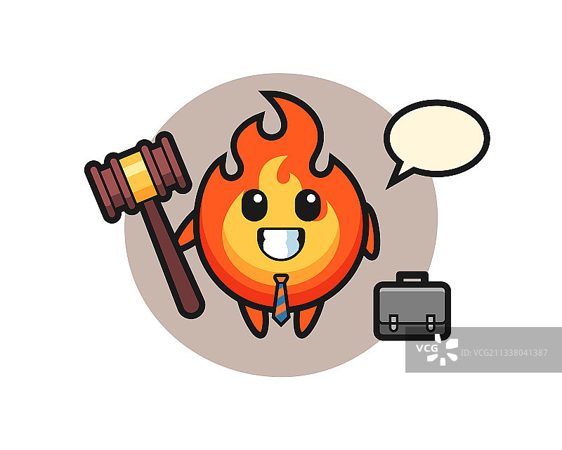 火焰吉祥物律师形象图片素材
