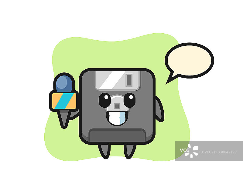 新闻记者软盘吉祥物角色图片素材