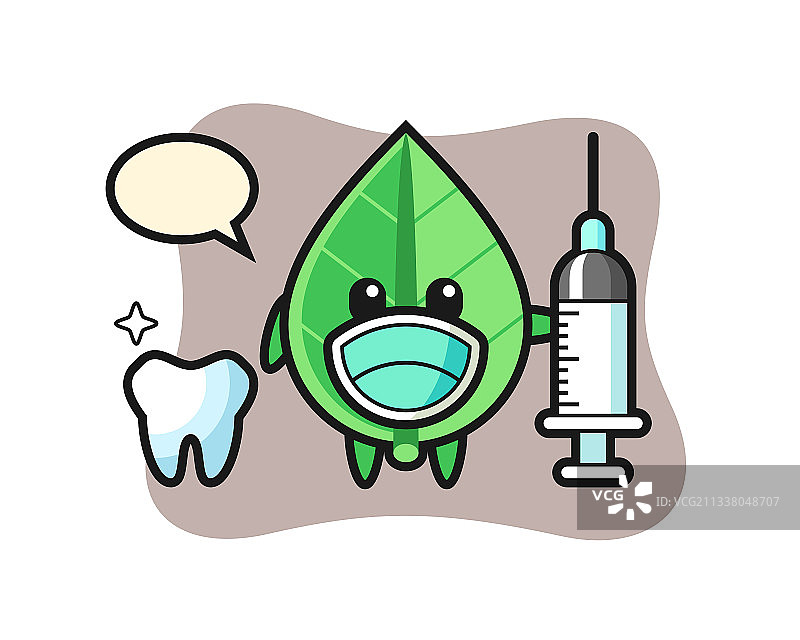 牙医树叶吉祥物图片素材