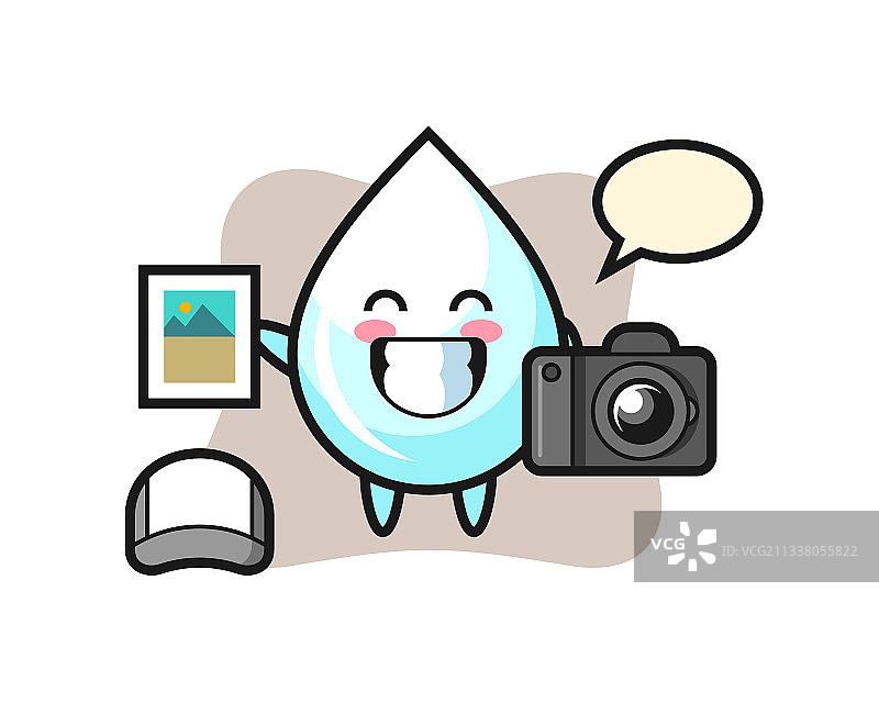 作为摄影师的牛奶滴卡通形象图片素材