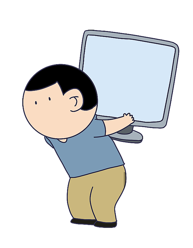 元素：背着电脑的人物图片素材