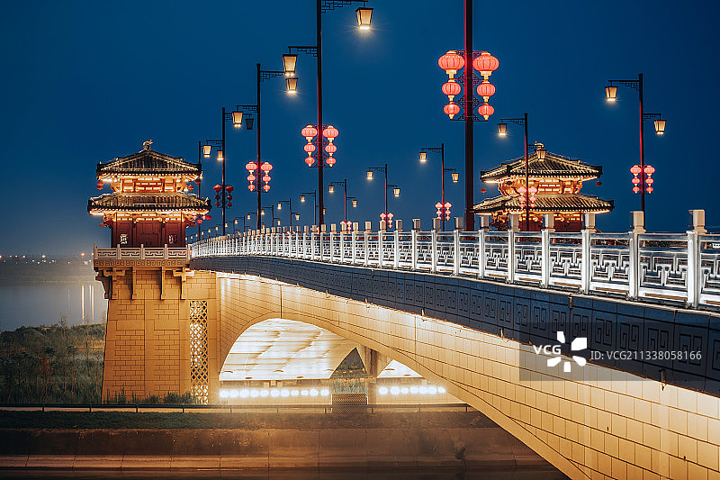 湖北荆州凤凰大桥图片素材