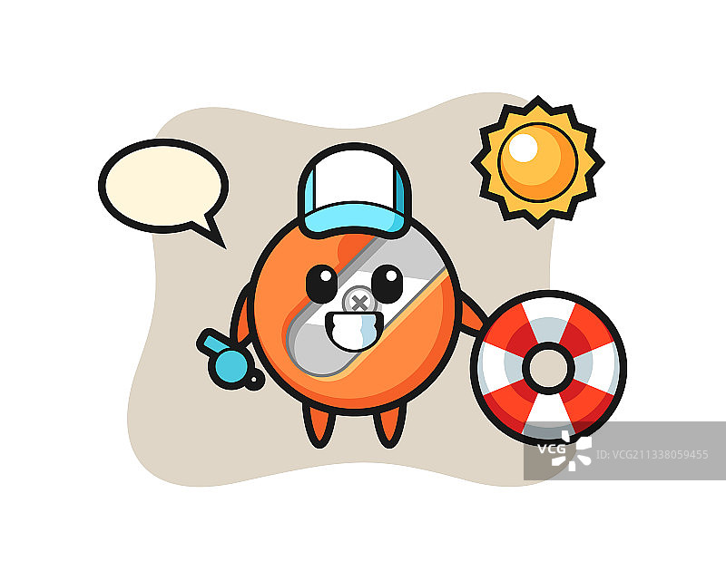 卡通海滩卷笔刀吉祥物图片素材