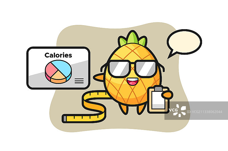 营养师菠萝吉祥物图片素材