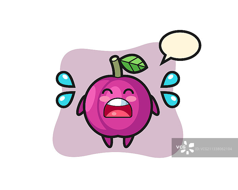 哭泣的卡通李子图片素材