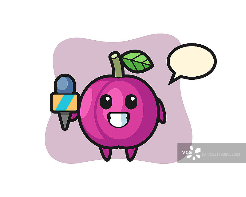 李子新闻记者角色吉祥物图片素材