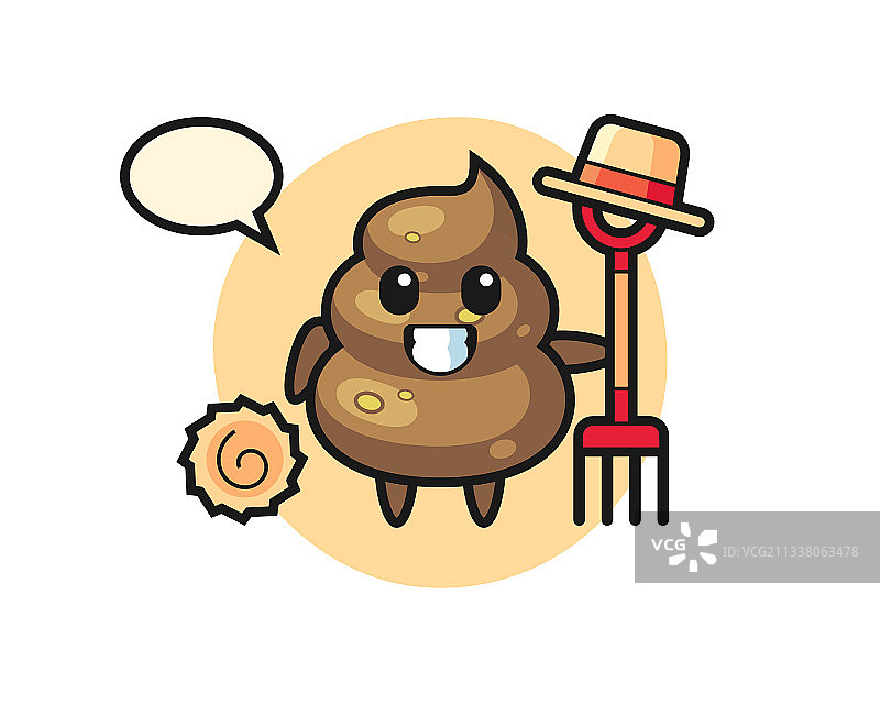 农民造型的粪便吉祥物图片素材