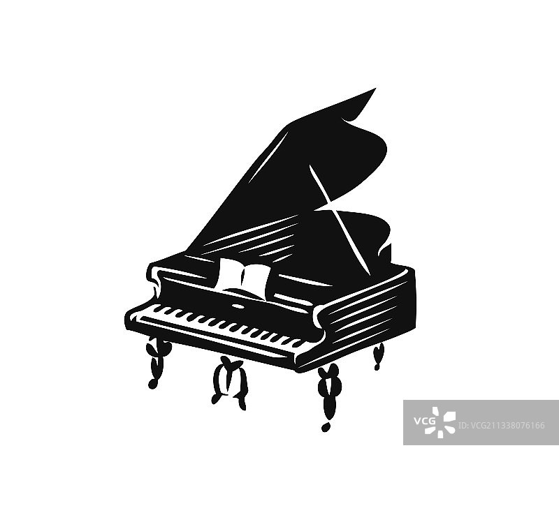 三角钢琴符号或音乐概念logo图片素材